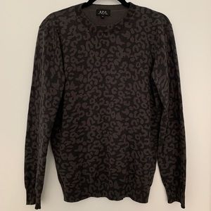 A.P.C. Men’s grey leopard sweater
